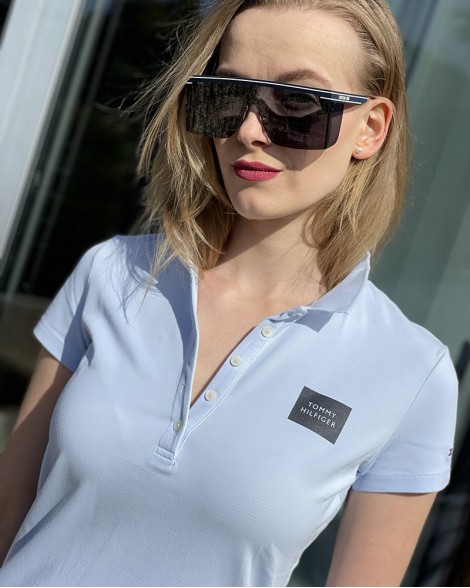 Polo triko dámské Tommy Hilfiger bledě modré